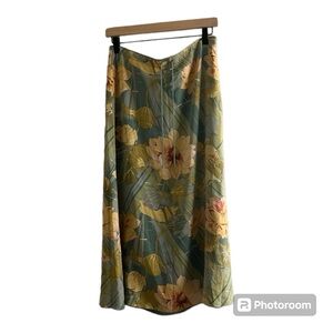 Tommy Bahama green floral silk skirt